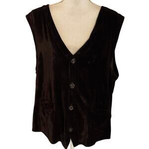 CP Shades Men’s Size M Velvet Vest Button Front Deep Purple Eggplant FLAW